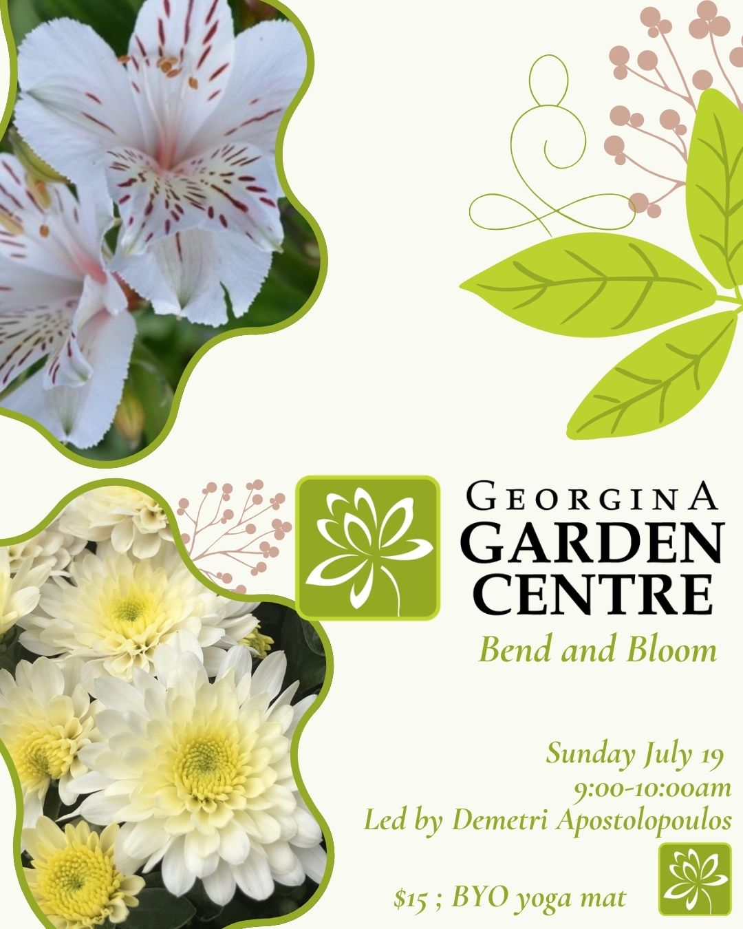 Bend & Bloom - Yoga in the Greenhouse - Georgina Garden Centre