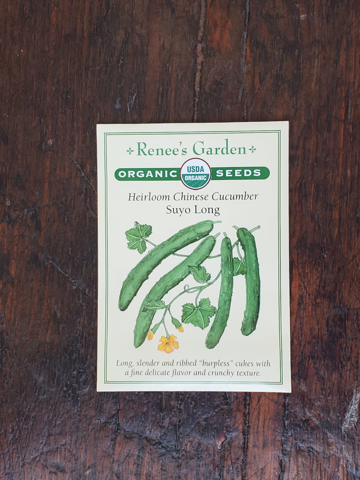 Cucumber Chinese Suyo Long Organic Seed