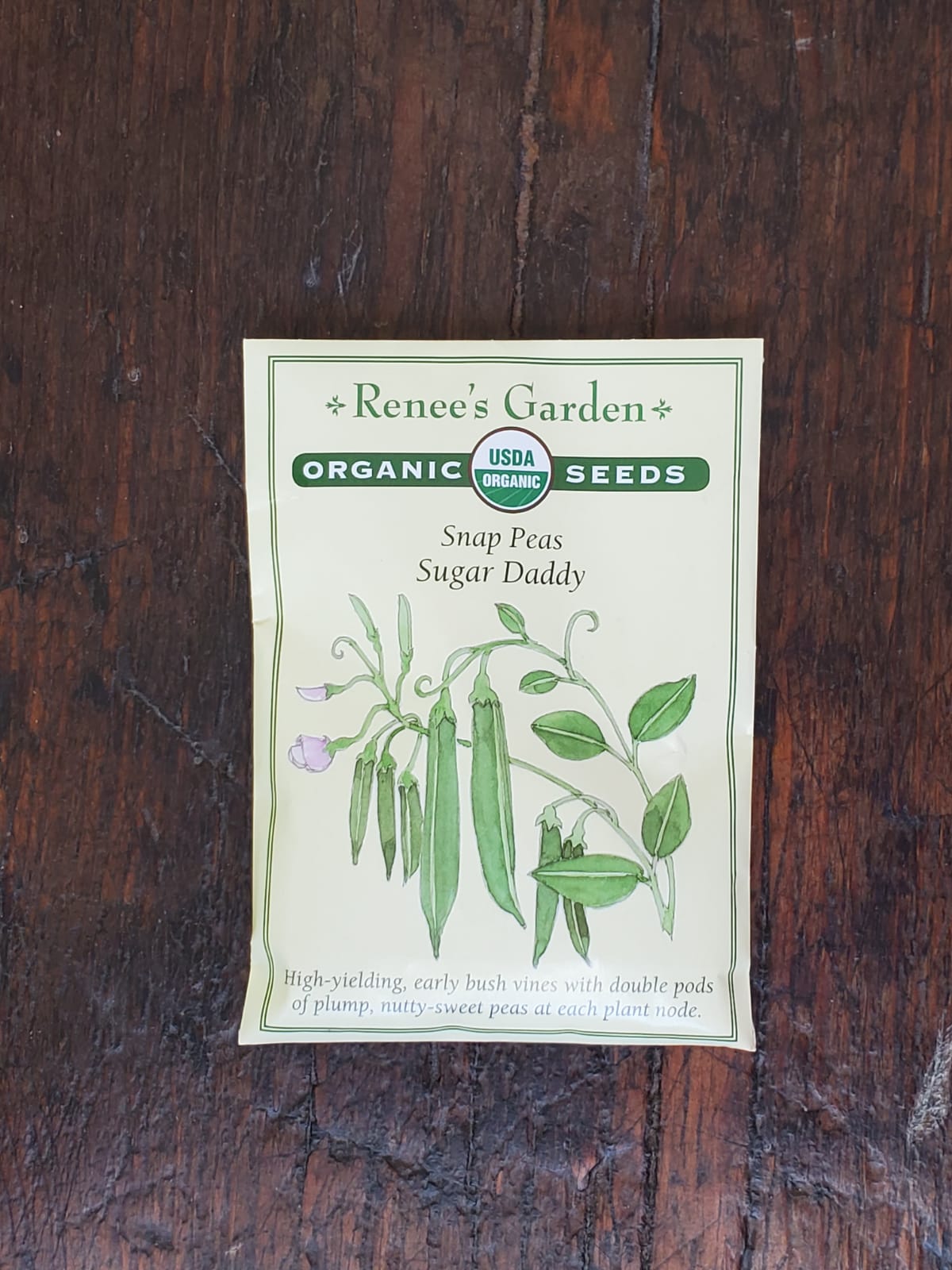 Pea Snap Sugar Daddy Organic Seed