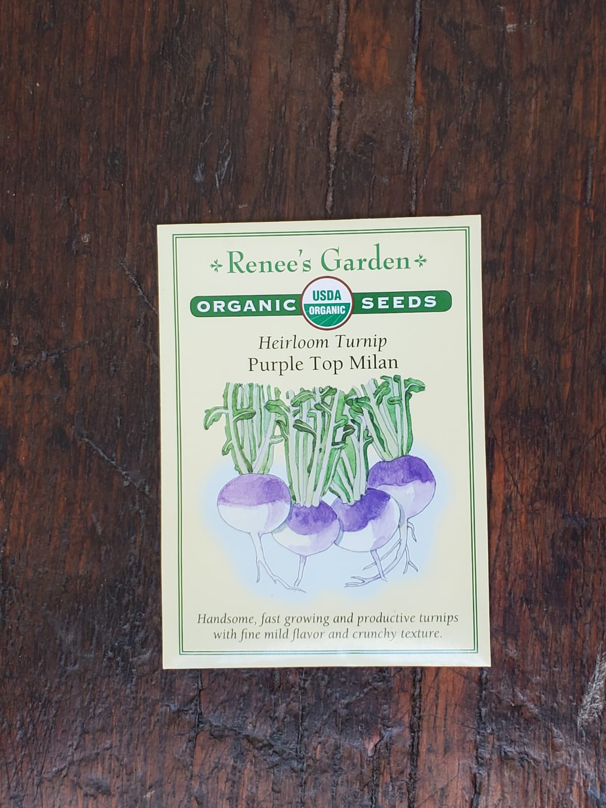 Turnip Purple Top Milan Organic Seed