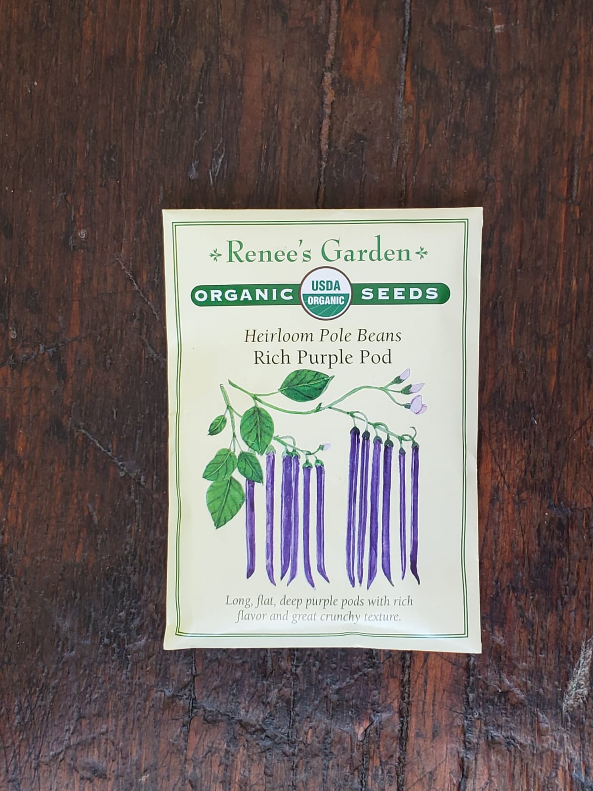 Bean Rich Purple Pod Pole Organic Seed - Georgina Garden Centre